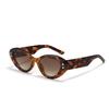Gafas redondas Xunge 23087, gafas de sol ovaladas con remaches triangulares, gafas de sol vintage de ojo de gato para hombre, gafas de sol para mujer, nuevas