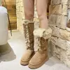 Botas de Neve Longas Acolchoadas com Veludo Grosso da Moda Femininas de Cano Alto Novo Estilo 2026 Sola Grossa Antiderrapante Botas de Algodão do Nordeste Botas Quentes