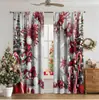 Cortinas com Estampa Digital de Cena de Neve Quente de Natal Transfronteiriça Decoração de Janela de Casa Cozinha Café Cortinas de Janela