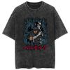 Camiseta Vintage Lavada Rua Anime Berserk Espada Estilo Lendário Casual Algodão Verão Manga Curta Masculina