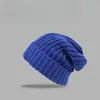 Sombrero de Punto de Lana de Color Sólido para Mujer, de Invierno y Otoño, para Circunferencia de Cabeza Grande, Moda Cálida Estilo Coreano de Felpa