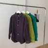 Otoño Nuevo Retro Versátil Cintura Suelta Abotonada Camisa de Pana para Mujer Manga Larga Diseño Elegante Camisa Gruesa