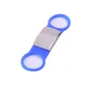 Placa de identificación para perro gato etiqueta de mascota multicolor silicona acero inoxidable galvanizado superficie brillante placa de nombre para collar mascota anti-pérdida tarjeta de identificación