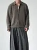 Cardigan Tricotado Japonês Retrô com Gola Lapela para Outono e Inverno, Estilo Namorado Relaxado, Suéter Cardigan Casual de Manga Longa