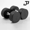 Halteres redondos com cabeça preta revestida, ferro fundido maciço, peso fixo para yoga, fitness em casa, venda direta de fábrica, somente atacado