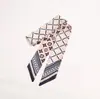 Más fácil para Combinar Lazo para el Cabello, Bufanda Larga Estrecha de Seda, Bolso de Lazo con Esquina Puntiaguda Estampado, Bufanda de Seda con Bolsa, Accesorios, Pañuelo Cuadrado Pequeño, Regalo, Recuerdo