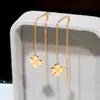Collar Simple de Trébol de Cuatro Hojas de la Suerte Nuevo 2023 Explosivo Luz de Lujo Diseño de Nicho Sentido Cadena de Lana Cadena de Collar para Mujer Otoño e Invierno