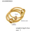 Miduoduo Super Brilho 5A Zircônia Pequeno Diamante Anel de Cauda Anel de Três Peças Aço Inoxidável Banhado a Ouro 18K Joias Anéis Transfronteiriços
