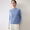 Suéter de punto 100% cachemira pura para mujer, nuevo estilo otoño/invierno, cuello semi-alto, mangas raglán, estampado floral, bloques de color, engrosado y adecuado como capa base