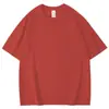 Camiseta de Manga Corta Gruesa Estilo Japonés de Algodón Puro 260g para Hombres y Mujeres, Corte Holgado, Color Sólido de Verano, Manga Media, Camiseta Básica Casual Simple