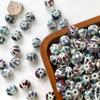 Cuentas de cerámica de alta temperatura con esmalte de flores, vintage, tipo linterna, cuentas de calabaza, material para accesorios con cuentas para pulsera y collar de joyería hecha a mano DIY