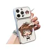 Versão Q Desenho Animado Menina Bolinhas Inferior Aplicável Mudança Instantânea Capa para Celular iPhone 18 Capa Protetora Apple 17 Pro Max