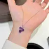 Colar de Uva de Ametista Natural em Prata Esterlina S925 Feminino Simples Nicho Luxo Acessível Estilo Fashionável Roupa de Trabalho Versátil Corrente para Clavícula