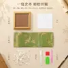Kit de Materiales DIY para Pintura de Marco de Fotos de Brocado de la Dinastía Song, Estilo Chino, Diseño Tradicional Chino, Adorno de Escritorio de Calabaza y Mariposa, Adecuado para Actividades Manuales en Grupo