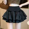 Media falda estilo ballet para mujer, falda de tarta primavera/verano, falda abullonada, combinación de falda y pantalón, diseño de dos piezas falso, blanca, minifalda caliente y de moda