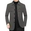Chaqueta de Lana Nueva Primavera y Otoño 2026, Camisa de Lujo Ligero, Moda Masculina, Cuello Solapa, Abrigo Elegante de Gama Alta para Negocios, Nueva Ropa Versátil para Hombre