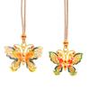 Collar vietnamita de cuerda Ruyi con forma de mariposa y flor de vena Sha Jin de larga data, cadena de lana, colgante de mariposa, accesorios Hanfu para mujeres