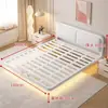 Cama flotante, moderna y simple, sin cabecero, base de listones, para uso doméstico en dormitorio principal, cama grande, cama individual o doble, cama de hierro forjado, popular en línea