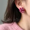Brincos de Botão com Cluster de Hortênsias Color-blocking, Feitos à Mão com Contas e Cristais, Ear Cuff para Orelhas Não Perfuradas, Para o Dia a Dia, Trabalho, Encontros, Estilo Artístico