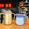 Taza térmica de acero inoxidable 304 creativa para hombres y mujeres, taza de té con asa, taza para beber de oficina, taza de café