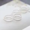 Anel Fino de Ágata Calcedônia Branco Gelo, Anéis de Ágata Jade para Casal Unissex, Anéis de Dedo, Anéis de Cauda Atacado