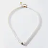 Moda Transfronteriza Retro Lujo Ligero Simple Collar de Perlas Cadena de Perlas de Acero Inoxidable Anillo Diamante Joyería de Perlas 18k