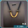 Cordón Colgante Grueso Ajustable Tejido a Mano Cuerda para Collar Colgante de Guanyin Jade Jade Dorado