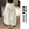 Pantalones Falda Bud Negros para Mujer Verano Delgados 2026 Nuevos de Cintura Alta Estilo Coreano Linterna Falso Dos Piezas Cubre Glúteos