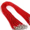 Colar de corda de couro encerado DIY com pingente pendurado Corda de pingente à prova d'água sólida Cor preta vermelha para homens e mulheres Clavícula Jade pingente de ouro Corda de pingente