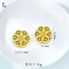 Pulsera de Hilo Hueco de Flor de Loto 5N de Alta Calidad que Conserva el Color, Flor de Seis Pétalos, Pulsera de Cuentas de la Fortuna Estilo Antiguo, Pulsera Exquisita al por Mayor