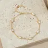 Pulseira Japonesa de Prata de Lei S925, Luxo Leve, com Madrepérola Branca para Mulheres, Banhada a Ouro 18K, Joia Vintage de Alto Padrão para Presente