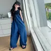 Conjunto de Macacão de Verão para Meninas de Crianças Maiores, Roupa de Verão Infantil Estilosa e Fashion, Macacão Casual Leve Tendência