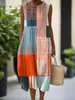 Nuevo Estilo Europeo y Americano Primavera y Verano Sin Mangas Casual Estampado Elegante Vestido Largo Ajustado Fresco Vestido Casual