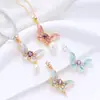Nuevos Accesorios de Collar con Colgante de Mariposa Perlada Estilo Chino Cierre Universal Soporte para Colgante Accesorios de Joyería Hechos a Mano para DIY