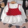 Camiseta de Manga Longa para Meninas Primavera e Outono 2026 Nova Roupa de Outono Estilosa Camiseta Casual para Bebê Estilo Coreano Top para Meninas Bebês
