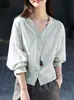 Blusa Casual para Viajar 2026 Primavera Nueva Simple para Viajar Fruncido en la Cintura Texturizada Plisada Camisa Única Top Adelgazante
