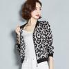 Camisa de gasa estampada Nuevo estilo coreano Chaqueta holgada Traje de béisbol estampado de leopardo de moda para mujer Ropa exterior corta Top de aspecto delgado