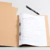 Carpeta de Reporte Plana Estilo Japonés de Papel Kraft con Cierre para Carpeta de Anillas Doble Agujero Almacenamiento de Archivos de Documentos Clasificación Encuadernación Personalizable