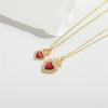 Europa y Estados Unidos súper ventas creativo retro dopamina amor colgante cadena de clavícula nicho clásico moda collar joyería