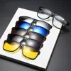 Set de gafas de sol gafas de sol para hombre clip magnético gafas de sol polarizadas para conducir gafas retro en stock al por mayor 2319