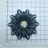 Bolsa para Sapato em Formato de Flor Estéreo Totalmente Cravejada de Diamantes Acessórios para Roupas com Strass Presilha de Rabo de Cavalo com Diamantes Acessórios de Presilha de Três Pontas