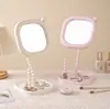 Espejo de Tocador Creativo Espejo de Escritorio para Dormitorio de Estudiantes Espejo de Belleza Giratorio Espejo de Maquillaje Multifuncional de Plástico