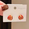 Pendientes Ankela Aguja de Plata Circonita Caballo Rojo para el Año del Caballo, Pendientes de Lujo Ligero de Gama Alta, Elegantes y Modernos Accesorios de Oreja para Mujer