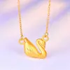 Collar de cisne chapado en oro de Vietnam collar chapado en oro temperamento femenino colgante de cisne cadena clavicular joyería de boda