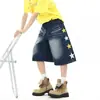 Calça Shorts Jeans Feminina Estilo Americano Bordado de Estrela Selecionada Cuidadosamente Verão 2026 Novo Solta Casual