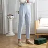 Pantalones Harem Cropped de Alta Calidad para Hombre de Primavera, Verano y Otoño Marca de Tendencia Pantalones de Traje con Caída Corte Slim Fit Cónico Pantalones Casuales de Vestir para Hombre