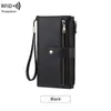 Nova carteira feminina antifurto RFID anti-magnética transfronteiriça com múltiplos compartimentos para cartões 70% de desconto Carteira longa Clutch de moda retrô europeu e americano