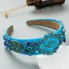 Diadema Homing Estilo Europeo y Americano Personalidad Retro Temperamento Barroco Cristal Flor Diadema Exagerada de Ala Ancha Tridimensional Accesorios para el Cabello para Mujer