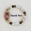 Pulsera de Cerámica de Jingdezhen, Regalo de Estilo Chino Tradicional, Tejida a Mano, Fresca y Versátil para Niñas, Nueva Pulsera de Hilo de Cerámica Estilo Chino