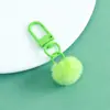 Llavero de Bola de Felpa Linda Colgante DIY Color Caramelo Hebilla de Puerta Accesorios de Joyería Colgante de Pompón de Piel Sintética de Conejo Venta al por Mayor